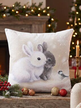 Rabbit Pillow Case / 45 cm x 45 cm
